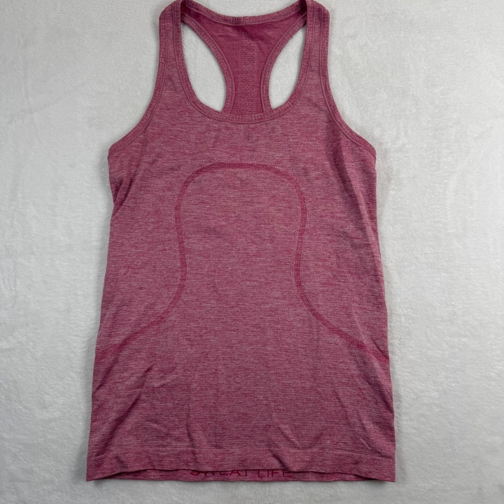 Lululemon Swiftly Tech Racerback Tank Top 2.0 Heathered Pink Womens Size‎ 8